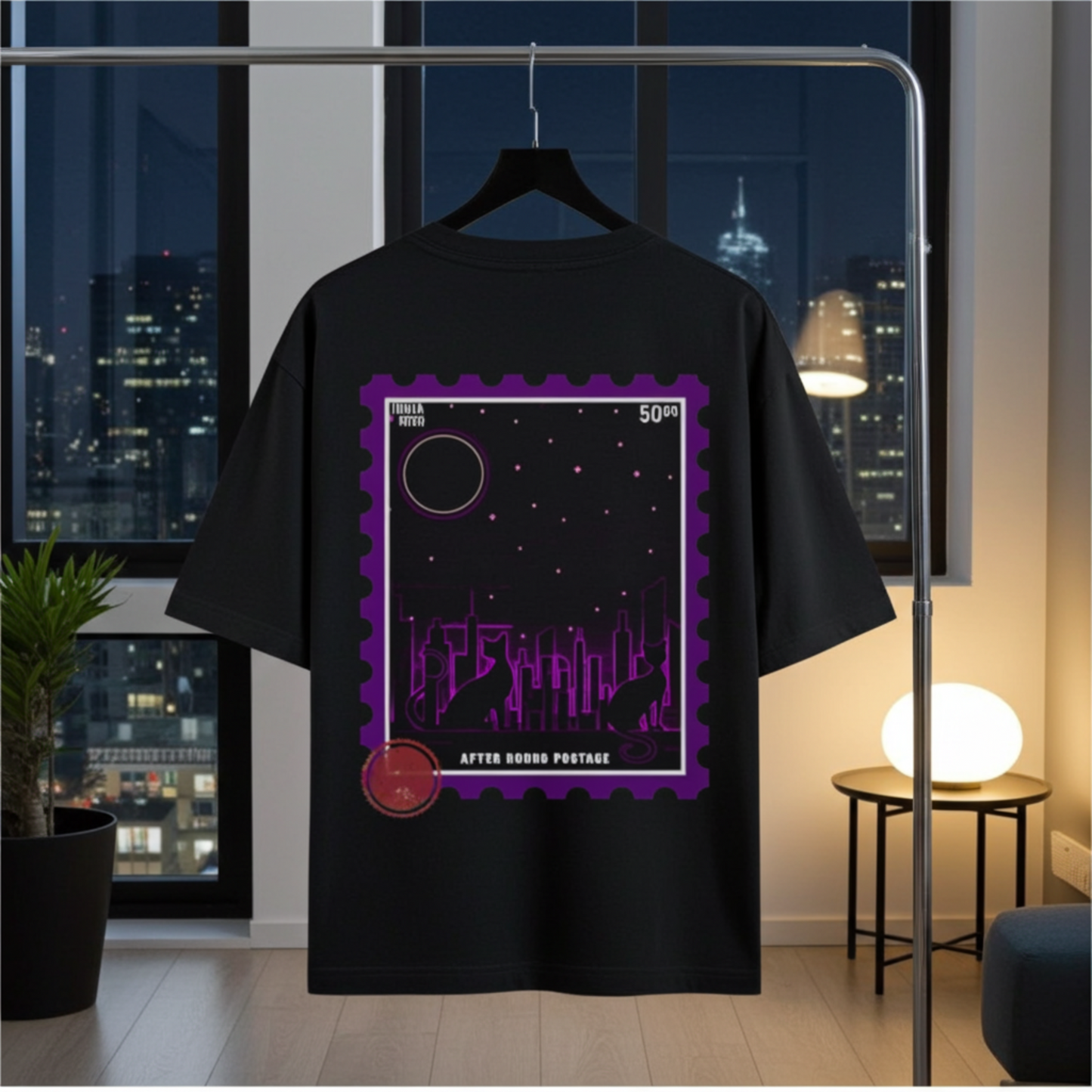 After Hours | Midnight Postage Unisex Oversized Tee