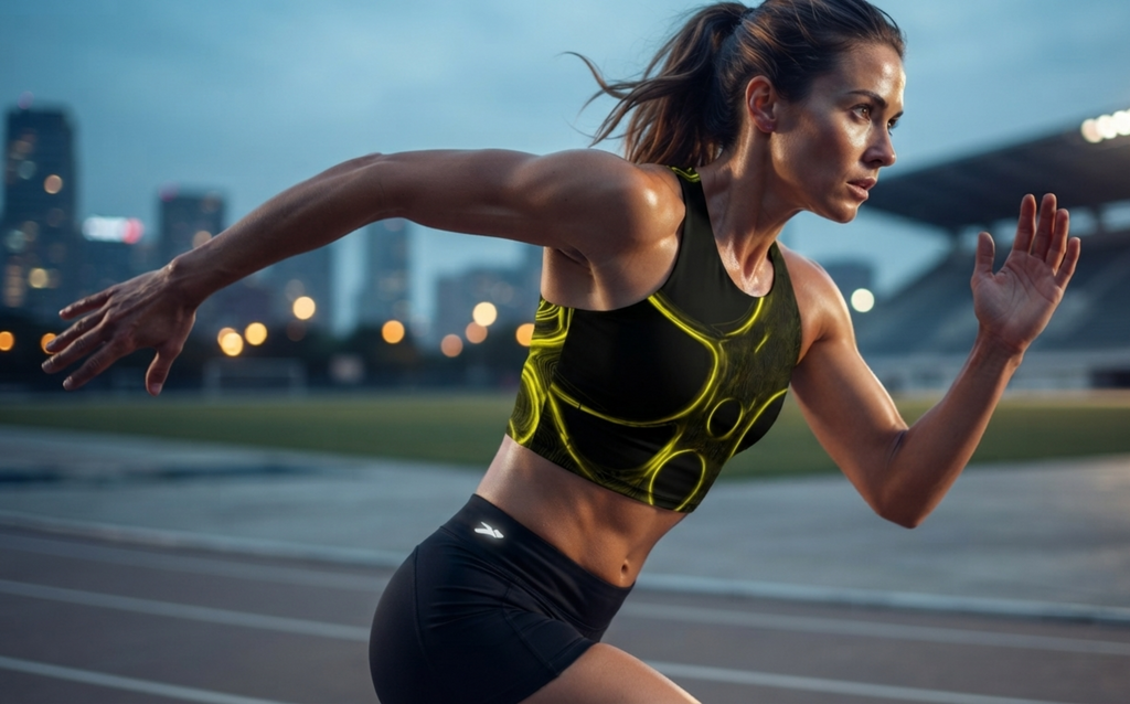 After Hours | Obsidian Glow Yellow Sports Crop Top