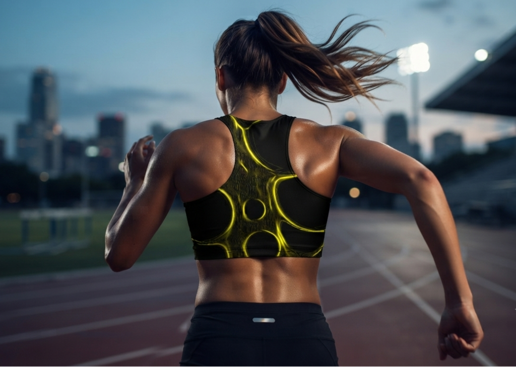 After Hours | Obsidian Glow Yellow Sports Crop Top