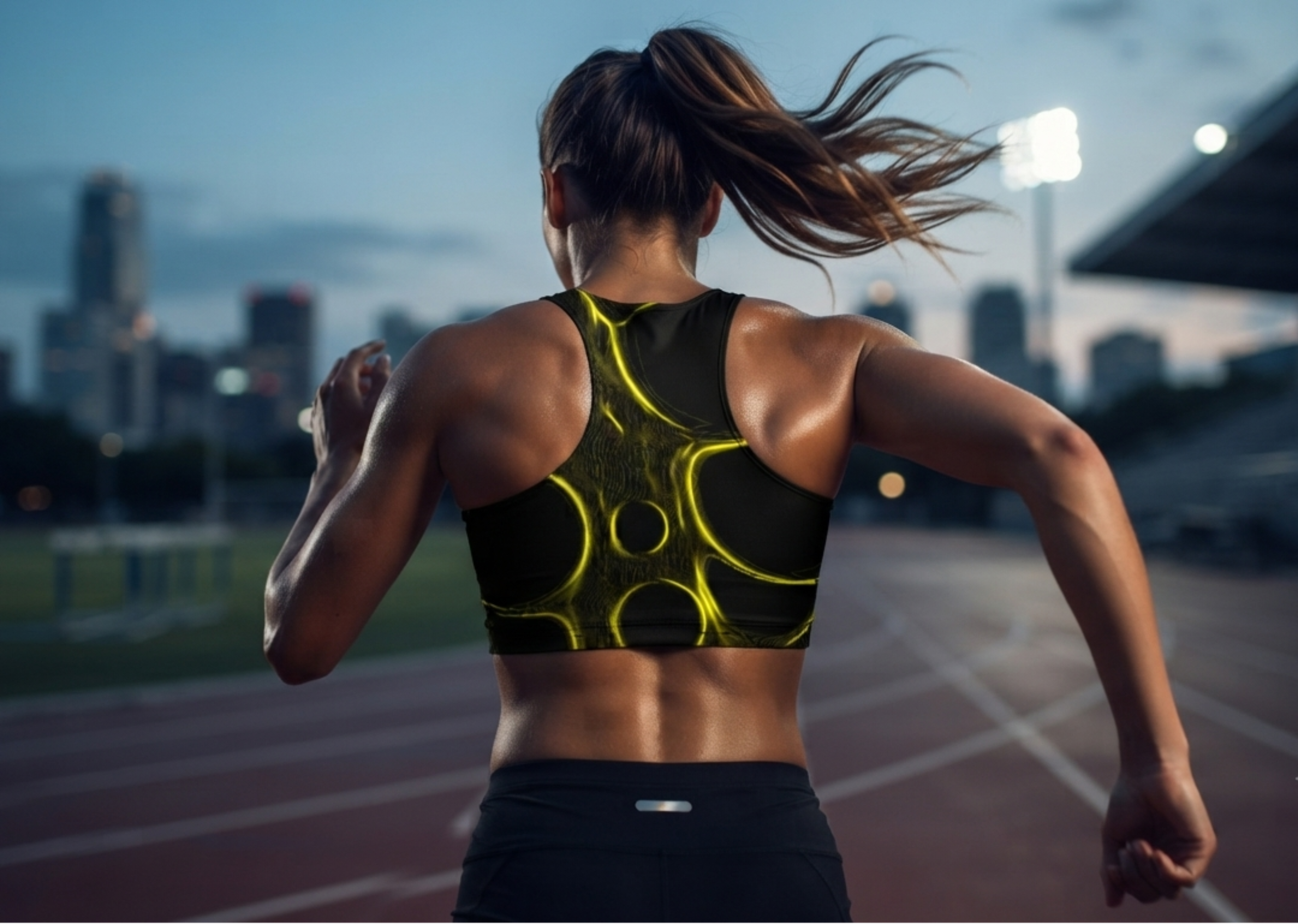 After Hours | Obsidian Glow Yellow Sports Crop Top