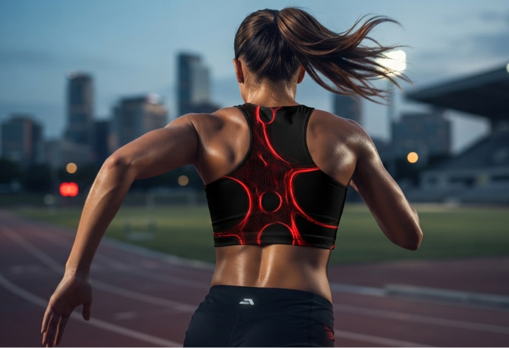 After Hours | Obsidian Glow Red Sports Crop Top