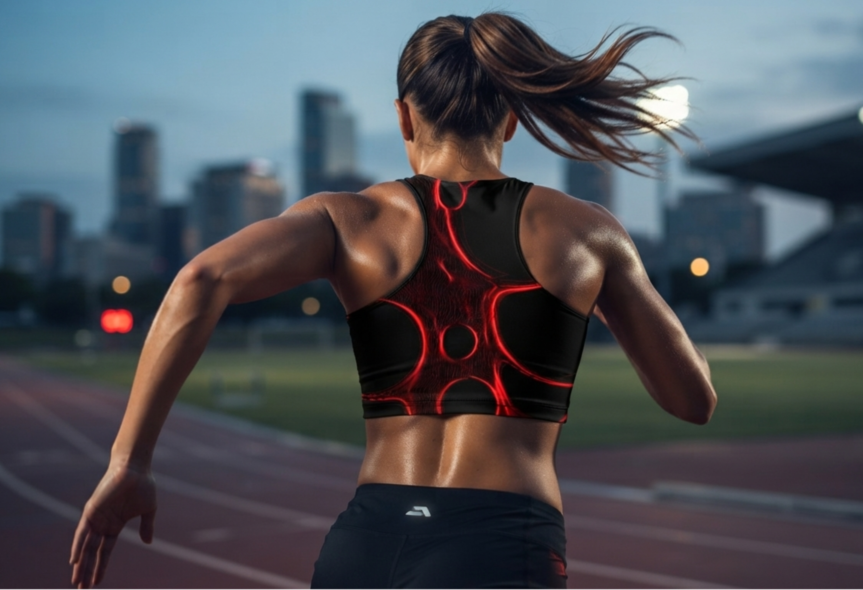 After Hours | Obsidian Glow Red Sports Crop Top