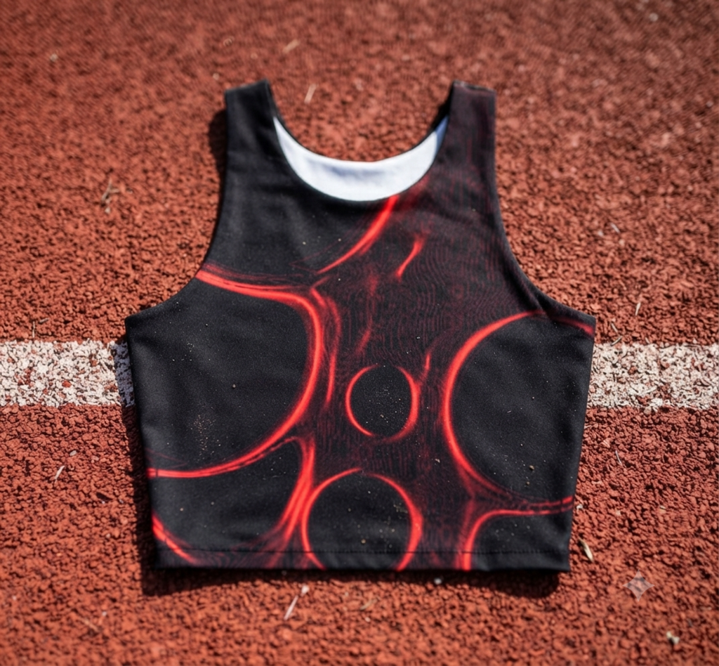 After Hours | Obsidian Glow Red Sports Crop Top
