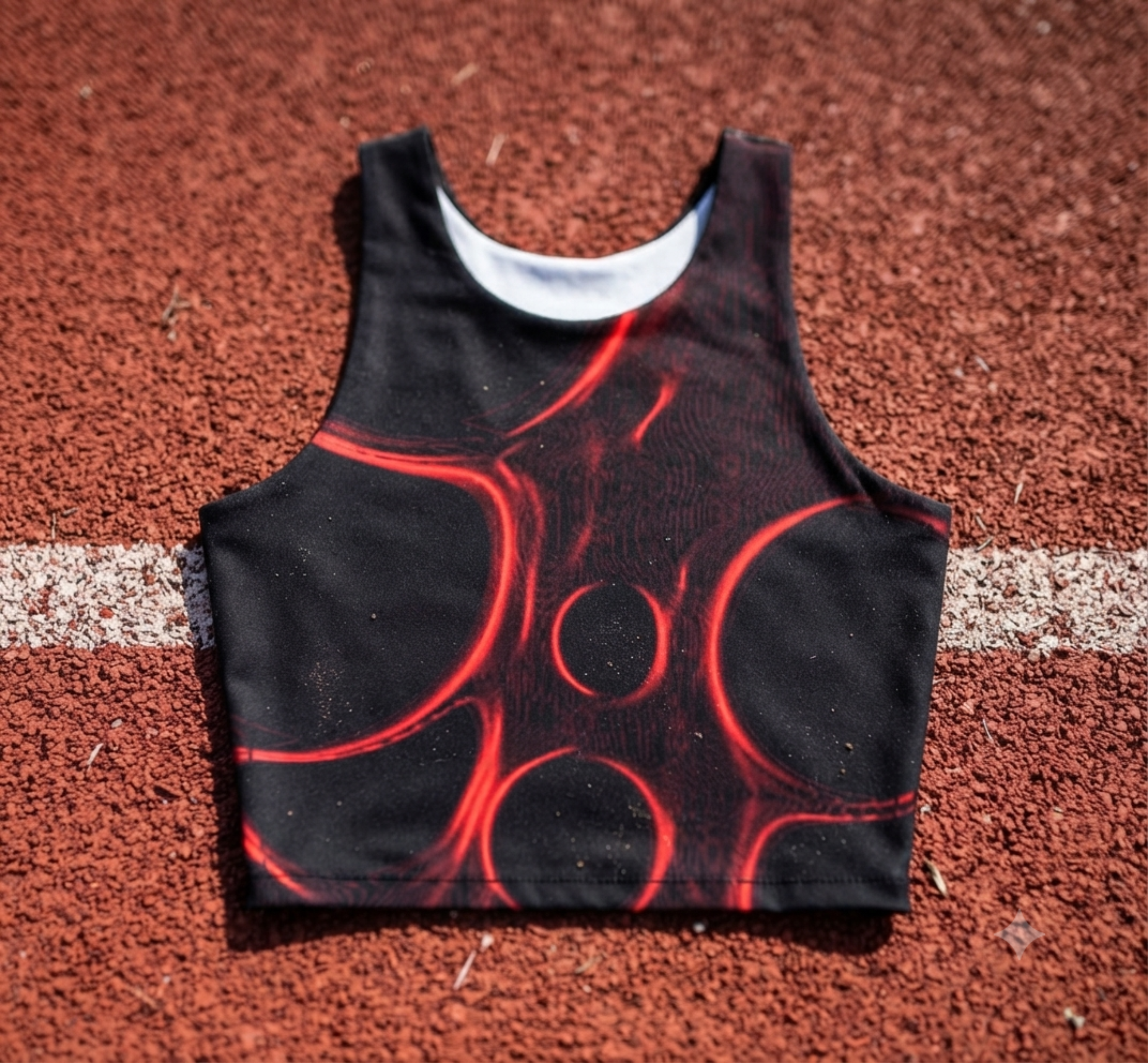After Hours | Obsidian Glow Red Sports Crop Top