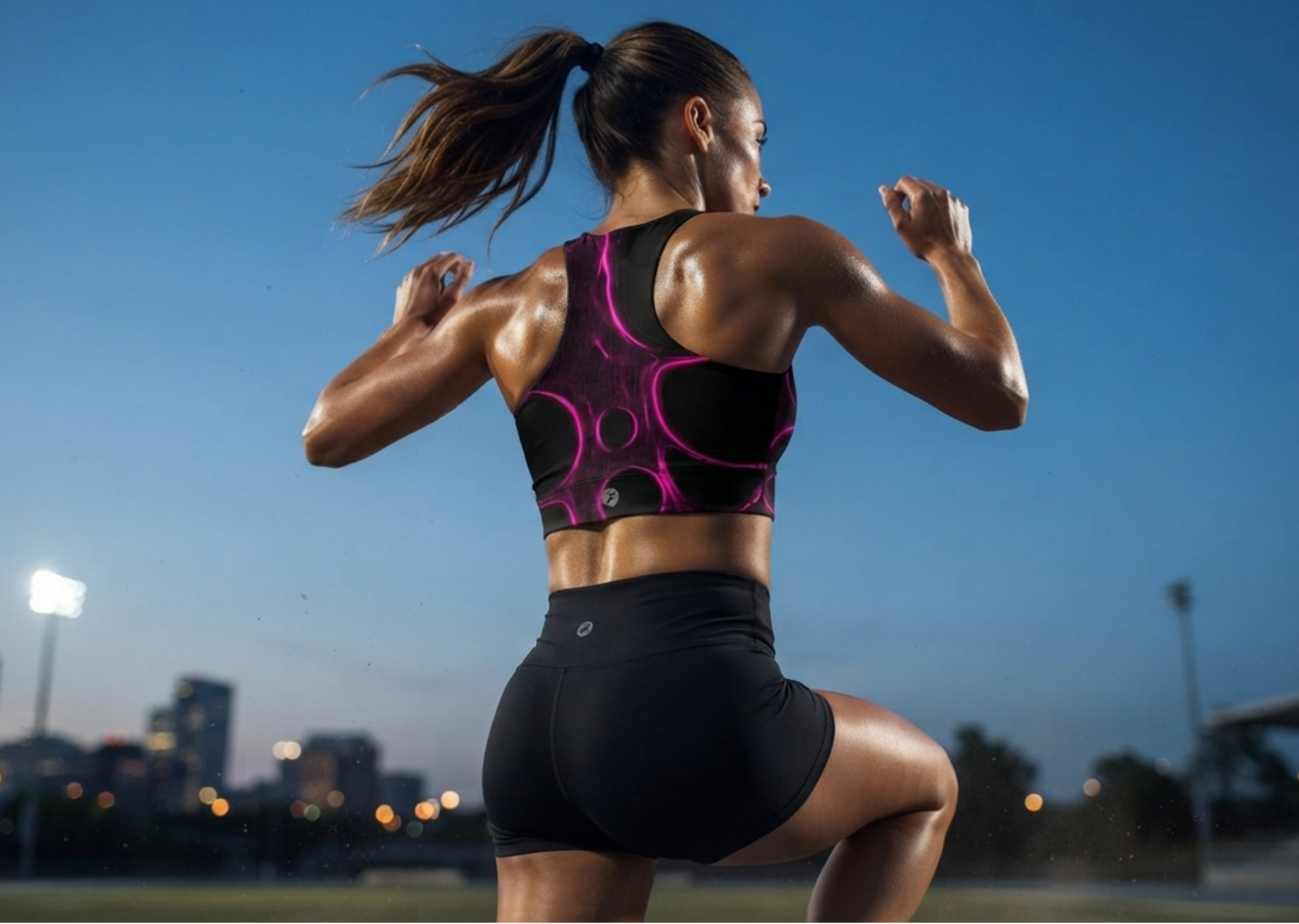After Hours | Obsidian Glow Pink Sports Crop Top