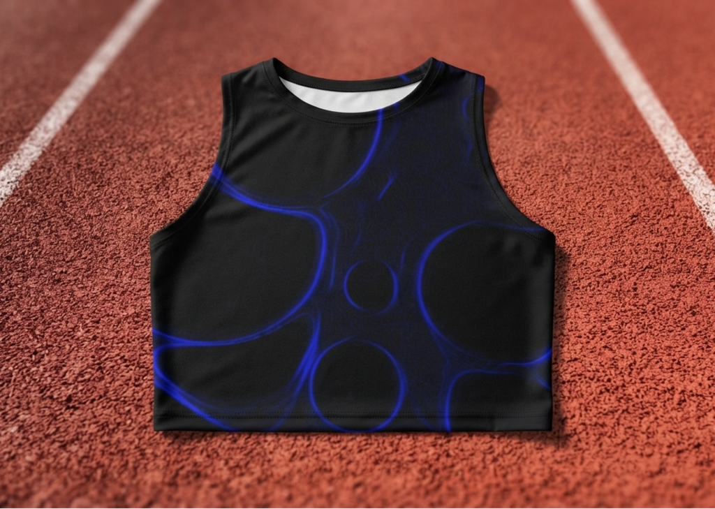 After Hours | Obsidian Glow Blue Sports Crop Top