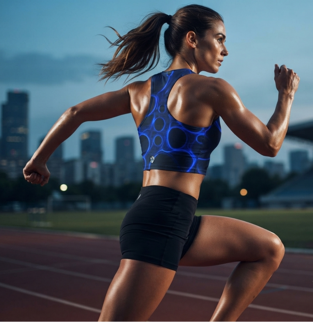 After Hours | Obsidian Glow Blue Sports Crop Top