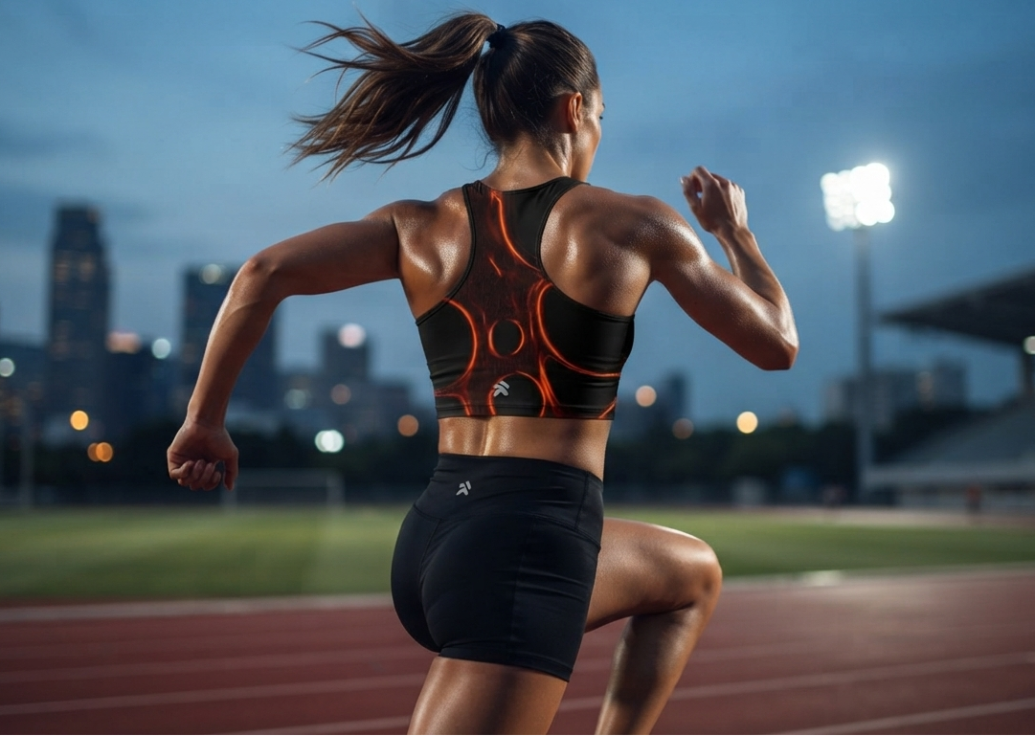After Hours | Obsidian Glow Orange Sports Crop Top