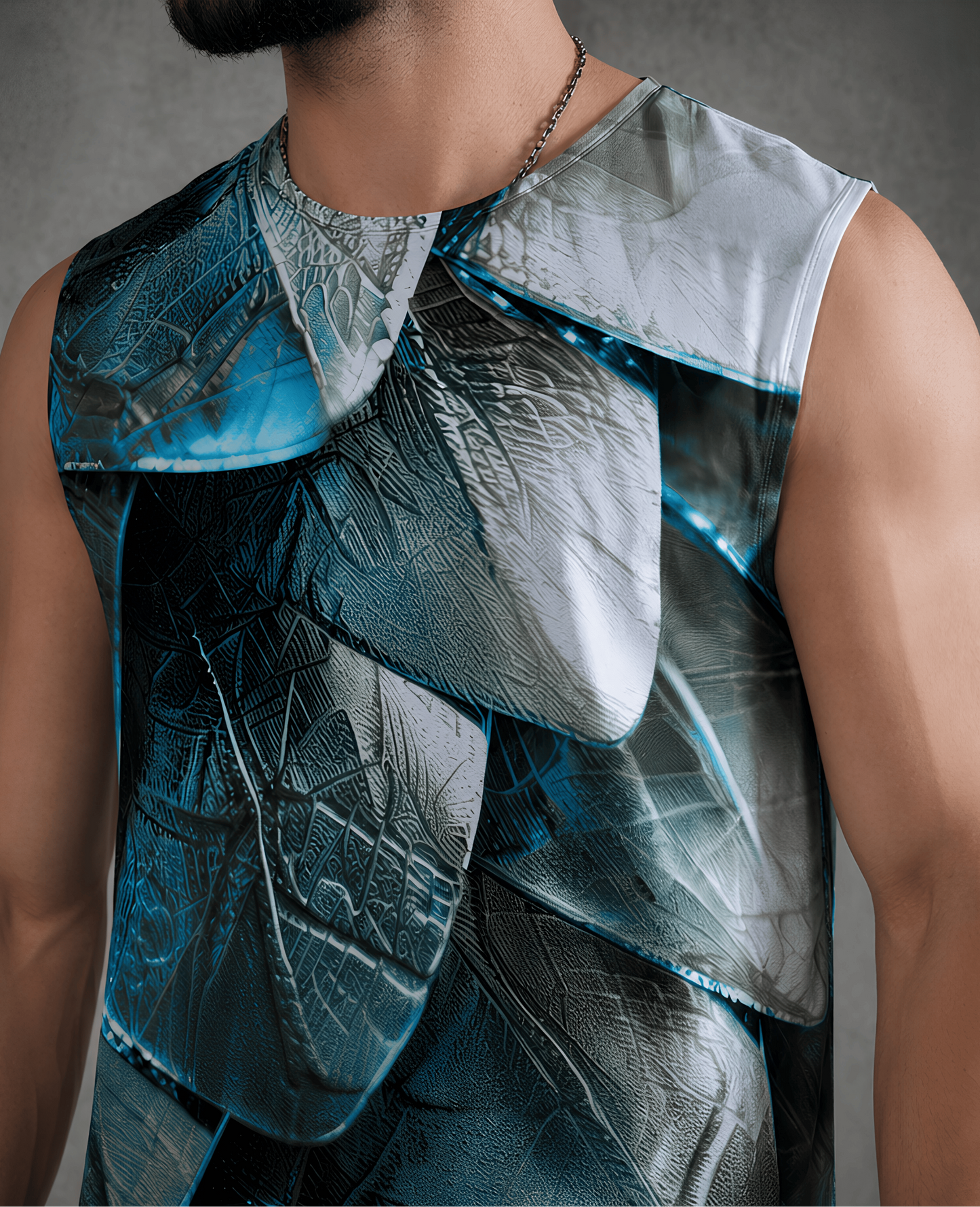 Pangolin Armour sleeveless tee side angle – lightweight summer graphic tee