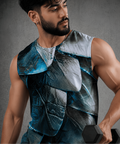 Pangolin Armour men's tee close-up detail – pangolin scale all-over print design